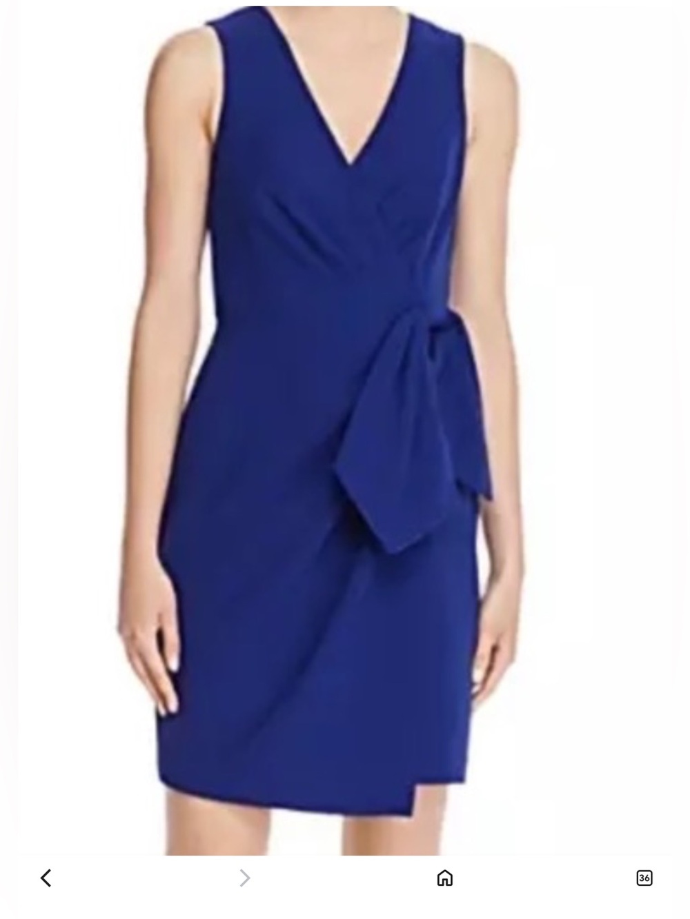 Eliza J Royal / Cobalt Blue Sleeveless Faux Wrap Side Bow Dress